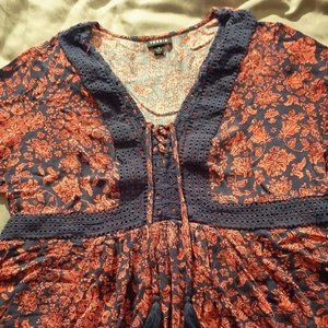 Lace-Up Babydoll Top (Torrid Size 1)